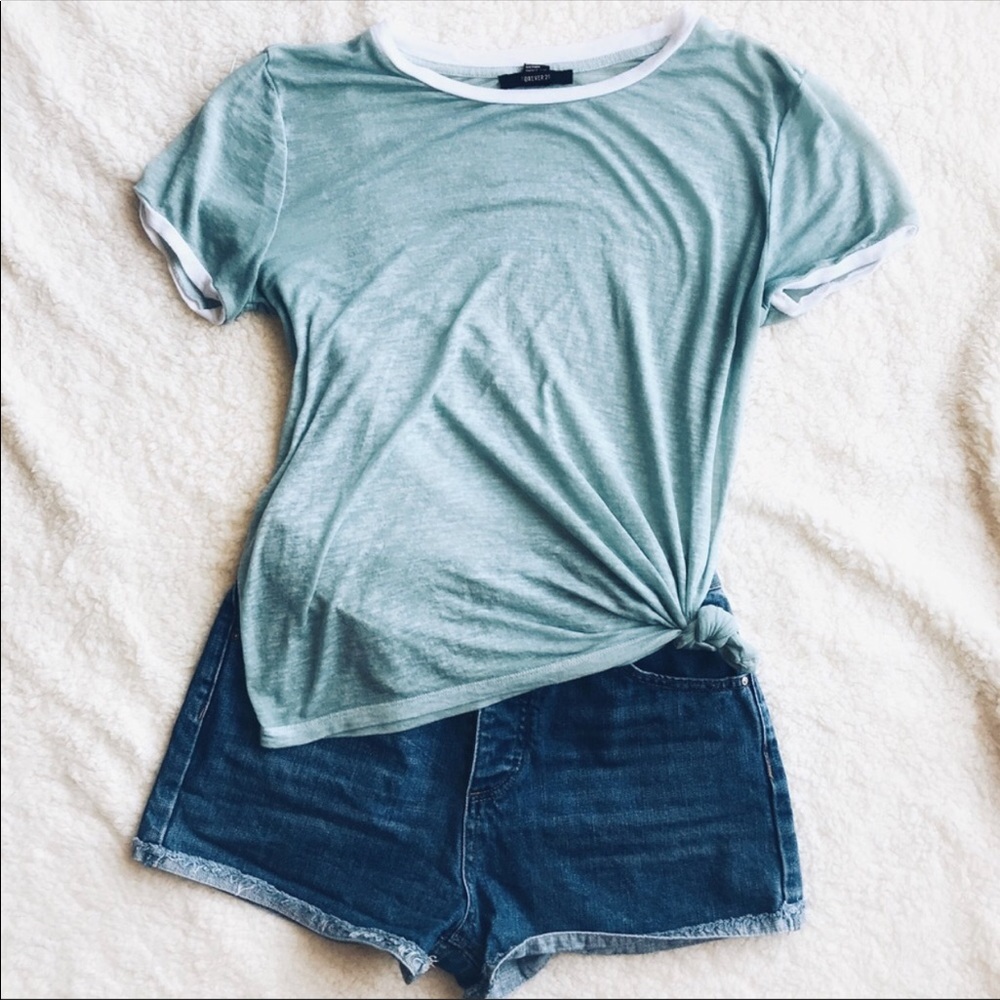 Soft Blue Burnout Tee